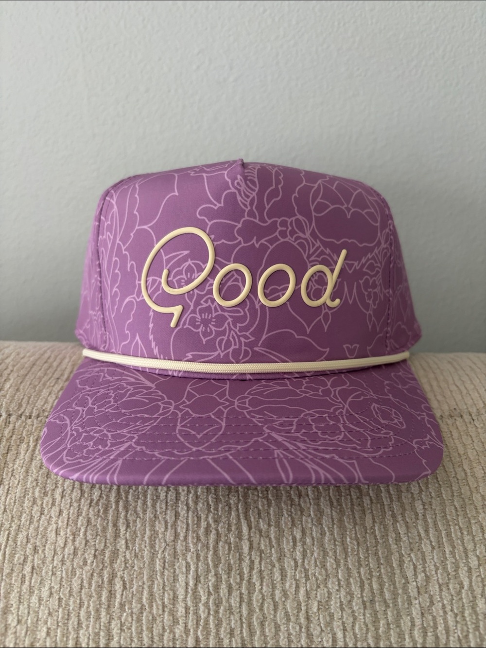 Good Script Logo Floral Purple Snapback Hat